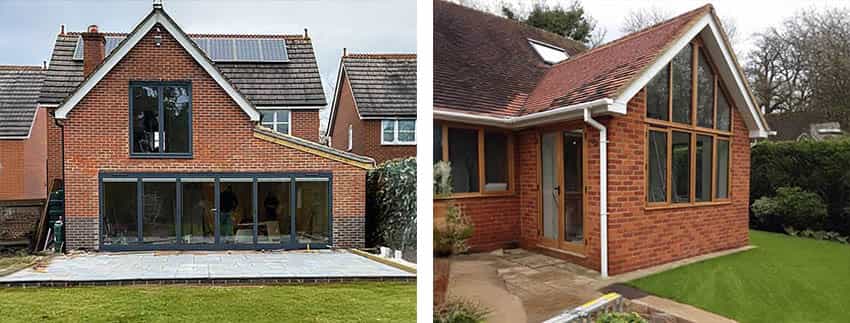 Two residential property extensions in Berkshire showcasing home improvements by Red Kite Building Solutions